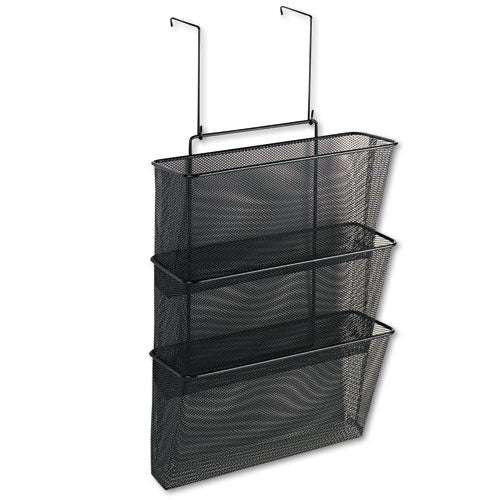 Mesh Partition Additions Three-file Pocket Organizer, 12 5-8 X 16 3-4, Black