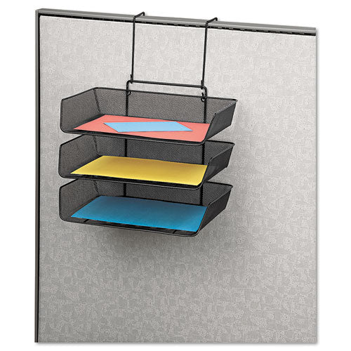 Mesh Partition Additions Three-tray Organizer, 11 1-8 X 14 X 14 3-4, Black