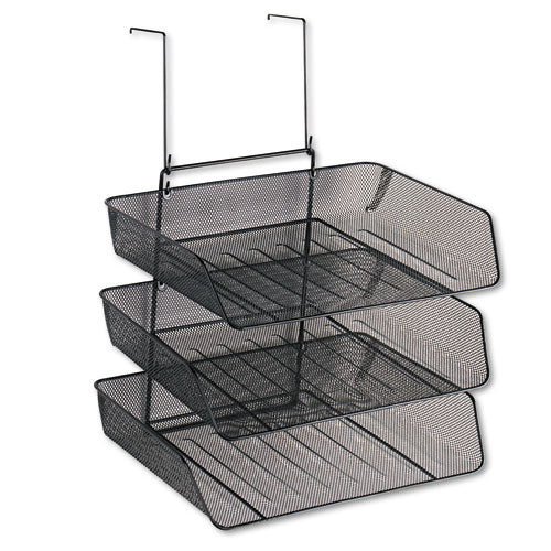 Mesh Partition Additions Three-tray Organizer, 11 1-8 X 14 X 14 3-4, Black
