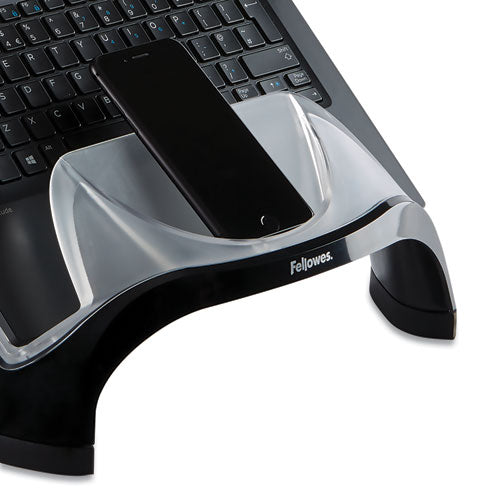 Laptop Riser With Usb Connection, 13 1-8 X 10 5-8 X 7 1-2, Black-clear