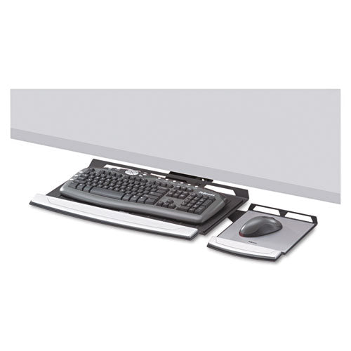 Office Suites Adjustable Keyboard Manager, 21.25w X 10d, Black-silver