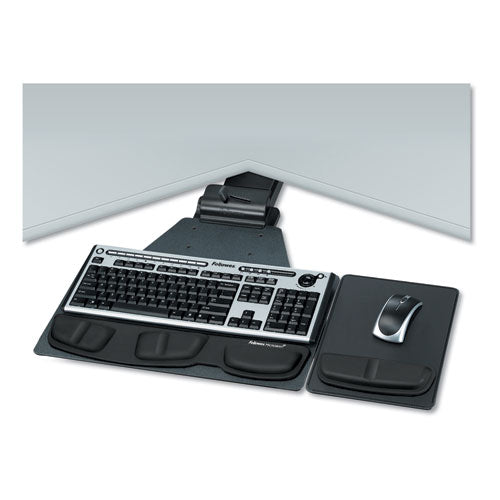 Professional Corner Executive Keyboard Tray, 19w X 14.75d, Black