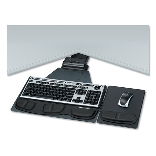 Professional Corner Executive Keyboard Tray, 19w X 14.75d, Black
