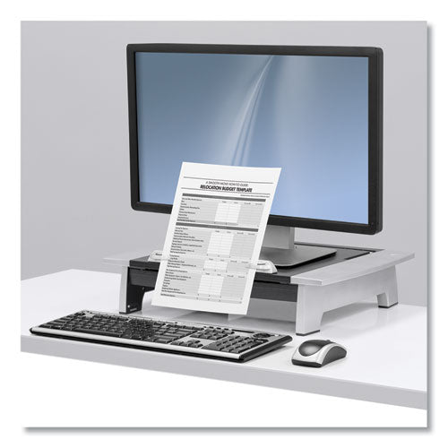 Monitor Riser Plus, 19 7-8 X 14 1-16 X 6 1-2, Black-silver