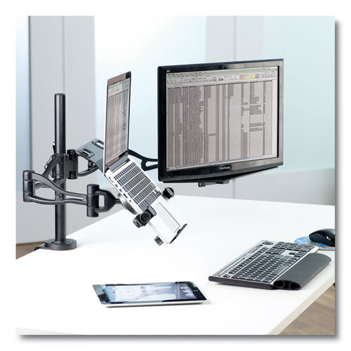 Depth Adjustable Monitor Arm, 4.38w X 24d X 21h, Black