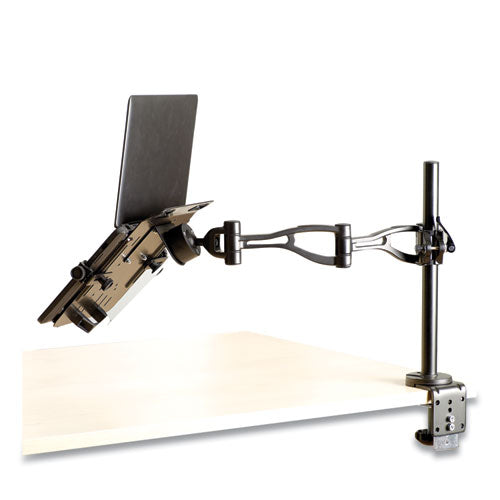 Depth Adjustable Monitor Arm, 4.38w X 24d X 21h, Black