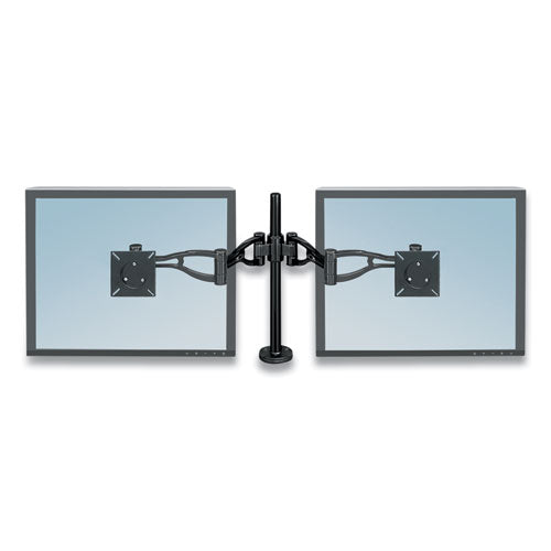 Desk-mount Dual Monitor Arm, Supports 24 Pounds, Black