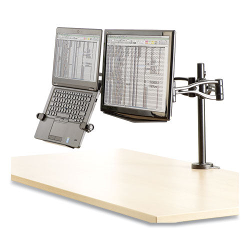 Desk-mount Dual Monitor Arm, Supports 24 Pounds, Black
