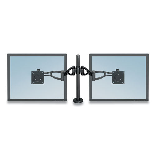 Desk-mount Dual Monitor Arm, Supports 24 Pounds, Black