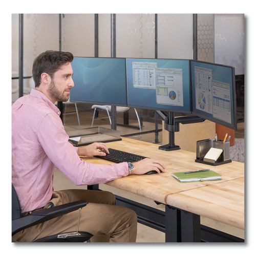 Platinum Series Triple Monitor Arm, 53w X 6d X 35h, Black