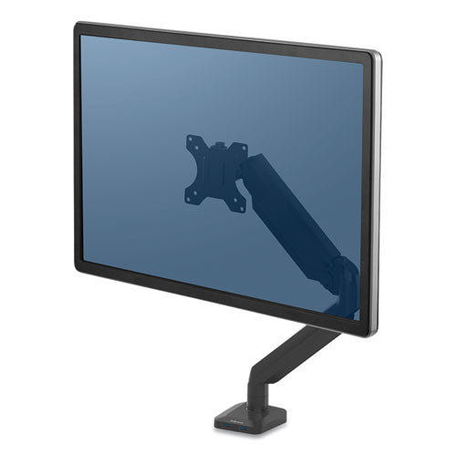 Platinum Series Single Monitor Arm, Up To 30", Up To 20 Lbs, Clamp-grommet, Black