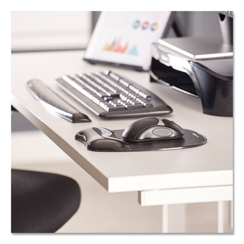 Gel Crystals Keyboard Wrist Rest, 18.5" X 2.25", Black