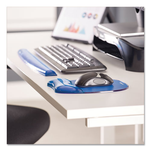 Gel Crystals Mouse Pad With Wrist Rest, 7.87" X 9.18", Blue
