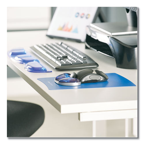 Gel Gliding Palm Support W-mouse Pad, Blue