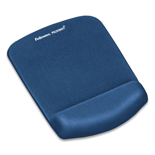 Plushtouch Mouse Pad With Wrist Rest, Foam, Blue, 7 1-4 X 9-3-8