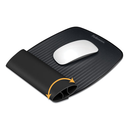 I-spire Wrist Rocker Mouse Pad With Wrist Rest, 7.81" X 10", Black-gray