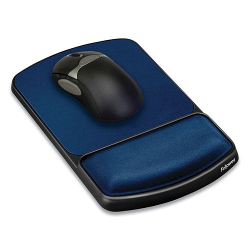 Gel Mouse Pad With Wrist Rest, 6.25" X 10.12", Black-sapphire