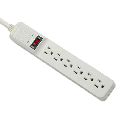 Basic Home-office Surge Protector, 6 Outlets, 6 Ft Cord, 450 Joules, Platinum