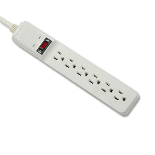 Basic Home-office Surge Protector, 6 Outlets, 15 Ft Cord, 450 Joules, Platinum