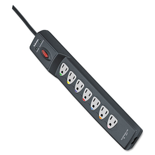 Power Guard Surge Protector, 7 Outlets, 12 Ft Cord, 1600 Joules, Gray