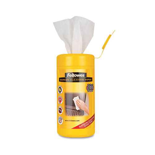 Screen Cleaning Wet Wipes, 5.12" X 5.90", 100-tub