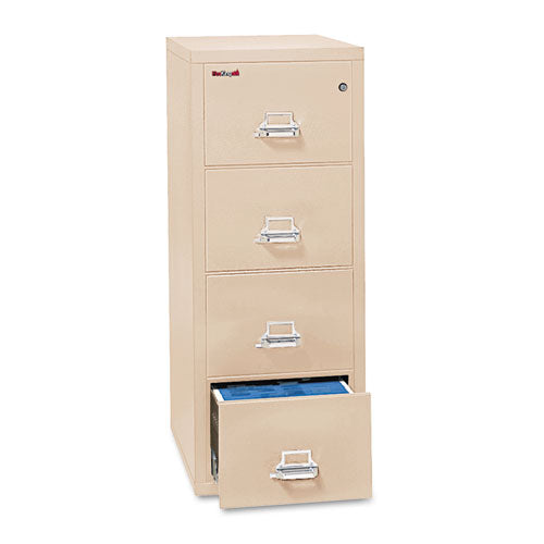 Four-drawer Vertical File, 20.81w X 25d X 52.75h, Ul 350° For Fire, Legal, Parchment