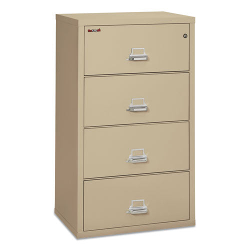 Four-drawer Lateral File, 31.13w X 22.13d X 52.75h, Ul Listed 350°, Letter-legal, Parchment