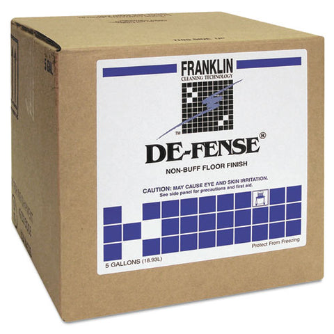 De-fense Non-buff Floor Finish, Liquid, 5 Gal. Box