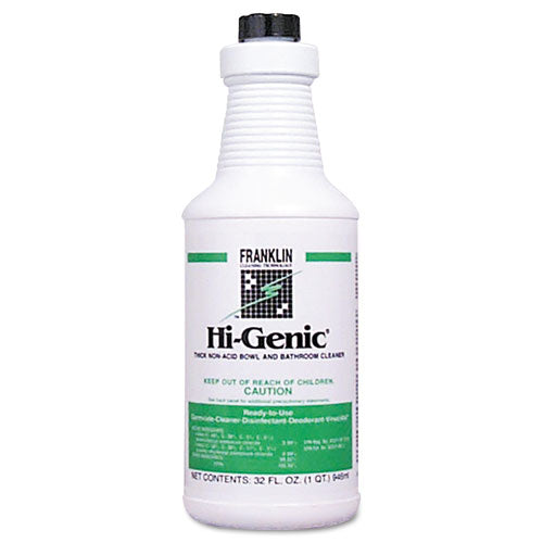 Hi-genic Non-acid Bowl & Bathroom Cleaner, 32oz Bottle, 12-carton