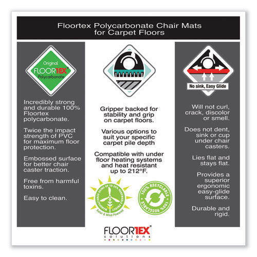 Cleartex Ultimat Chair Mat For High Pile Carpets, 35 X 47, Clear