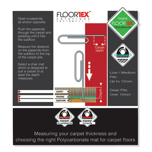 Cleartex Ultimat Chair Mat For High Pile Carpets, 35 X 47, Clear