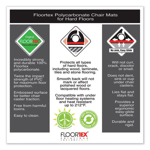 Cleartex Unomat Anti-slip Chair Mat For Hard Floors-flat Pile Carpets, 60 X 48, Clear