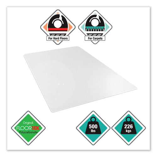 Cleartex Megamat Heavy-duty Polycarbonate Mat For Hard Floor-all Carpet, 46 X 60, Clear