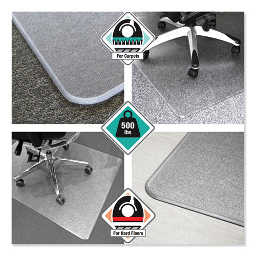 Cleartex Megamat Heavy-duty Polycarbonate Mat For Hard Floor-all Carpet, 46 X 60, Clear