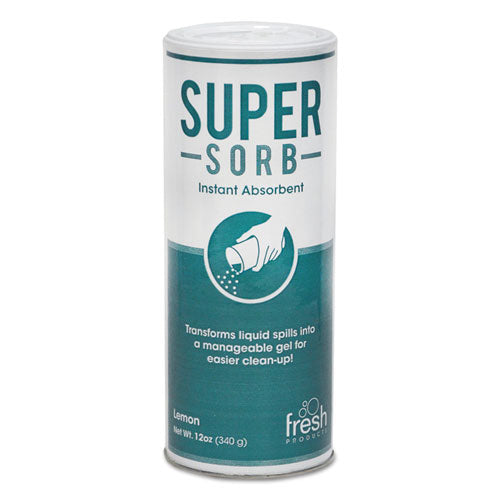 Super-sorb Liquid Spill Absorbent, Powder, Lemon-scent, 12 Oz. Shaker Can