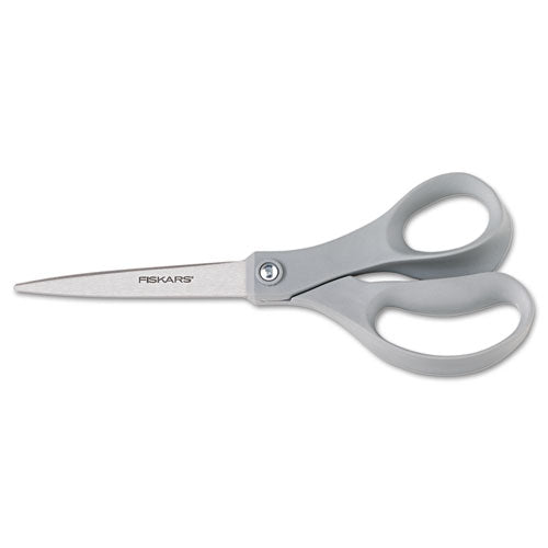 Contoured Performance Scissors, 8" Long, 3.5" Cut Length, Blue Straight Handle