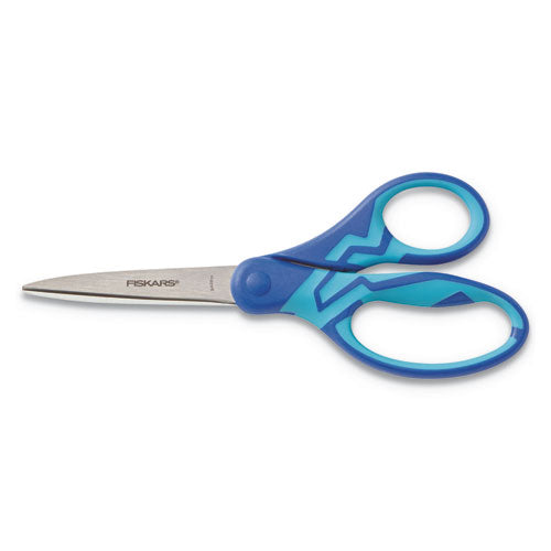 Kids-student Softgrip Scissors, Pointed Tip, 5" Long, 1.75" Cut Length, Assorted Straight Handles