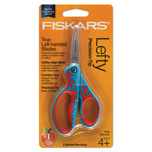 Kids-student Softgrip Scissors, Pointed Tip, 5" Long, 1.75" Cut Length, Assorted Straight Handles