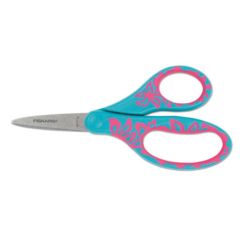 Kids-student Softgrip Scissors, Pointed Tip, 5" Long, 1.75" Cut Length, Assorted Straight Handles