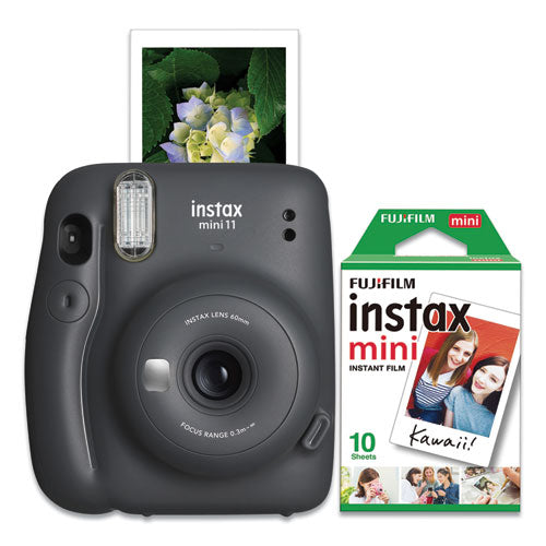 Instax Mini 11 Camera Bundle, Auto Focus, Charcoal