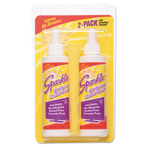 Flat Screen & Monitor Cleaner, Pleasant Scent, 8 Oz Bottle, 2-pack