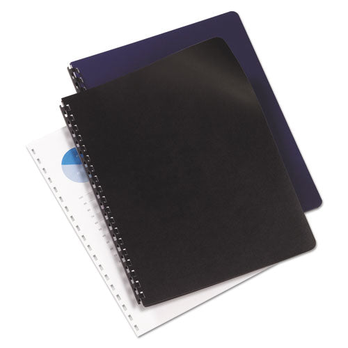 Leather Look Presentation Covers For Binding Systems, 11.25 X 8.75, Black, 100 Sets-box
