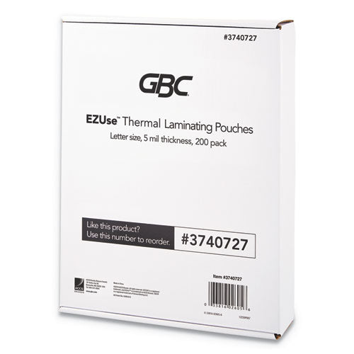 Ezuse Thermal Laminating Pouches, 5 Mil, 8.5" X 11", Gloss Clear, 200-pack