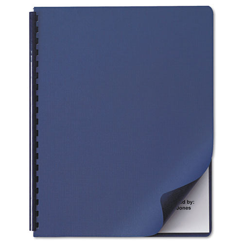 Linen Textured Binding System Covers, 11 X 8 1-2, Navy, 200-box