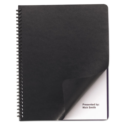 Leather Look Presentation Covers For Binding Systems, 11 X 8.5, Black, 200 Sets-box