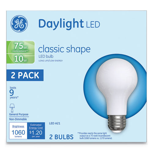 Led Classic Daylight A21 Light Bulb, 10 W, 2-pack