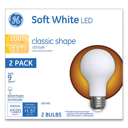 Classic Led Soft White Non-dim A21, 13 W, 2-pack