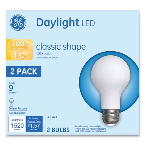 Led Classic Daylight A21 Light Bulb, 13 W, 2-pack