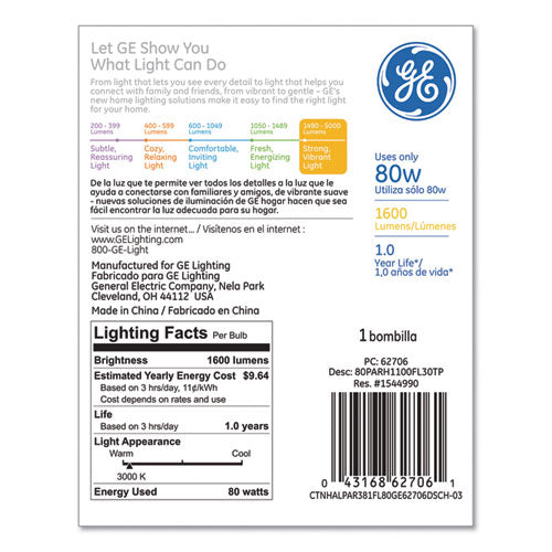 Energy-efficient Par38 Halogen Bulb, 90 W, Crisp White