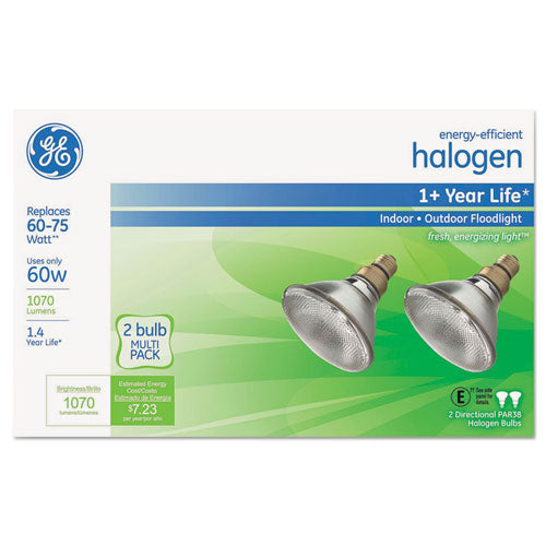 Energy-efficient Par38 Halogen Bulb, 60 W, 2-pack